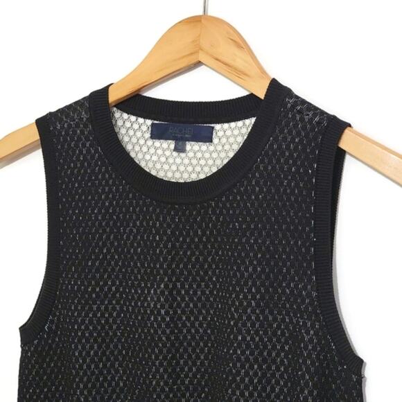 Rachel Roy Crewneck Sleeveless Black and White Knit Sweater Size M - Picture 3 of 12